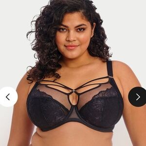 Elomi Black Underwire Bra with Sheer Mesh Panels